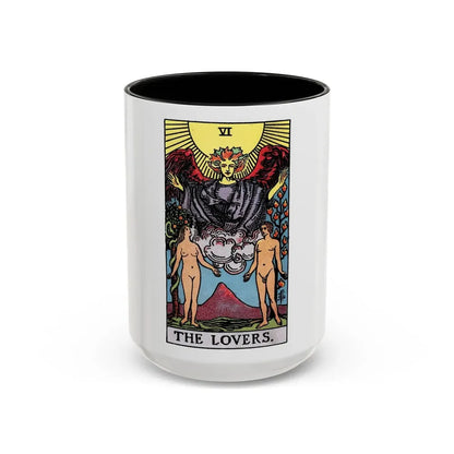 The Lovers (Tarot Card) Accent Coffee Mug 15oz Black - Go Mug Yourself
