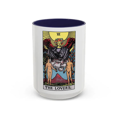 The Lovers (Tarot Card) Accent Coffee Mug 15oz Navy - Go Mug Yourself