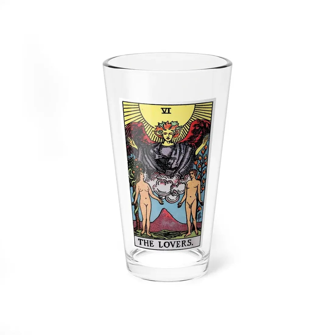 The Lovers (Tarot Card) Pint Glass 16oz 16oz - Go Mug Yourself