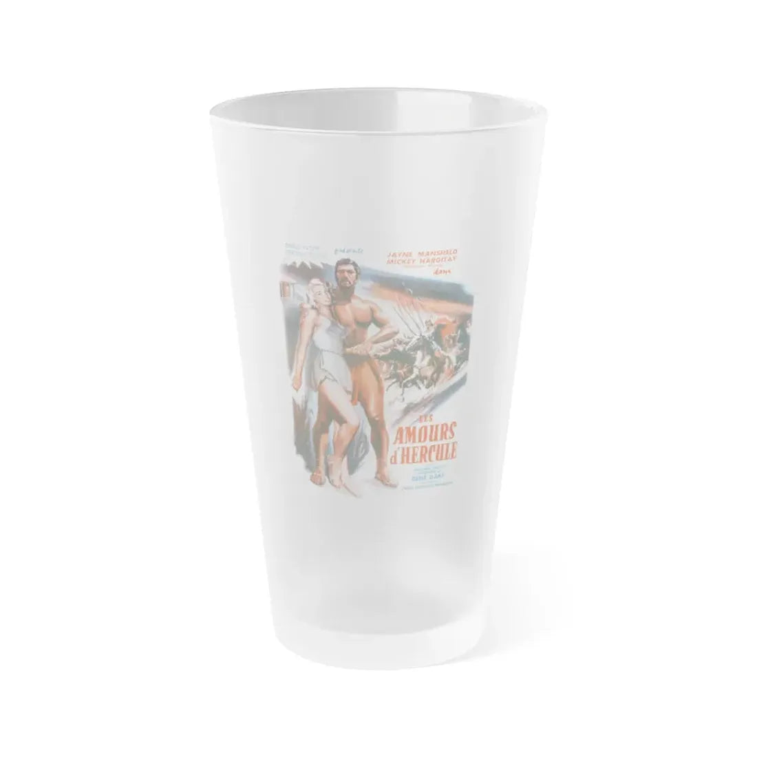 THE LOVES OF HERCULES (FRENCH) 1960 Movie Poster - Frosted Pint Glass 16oz 16oz Frosted - Go Mug Yourself