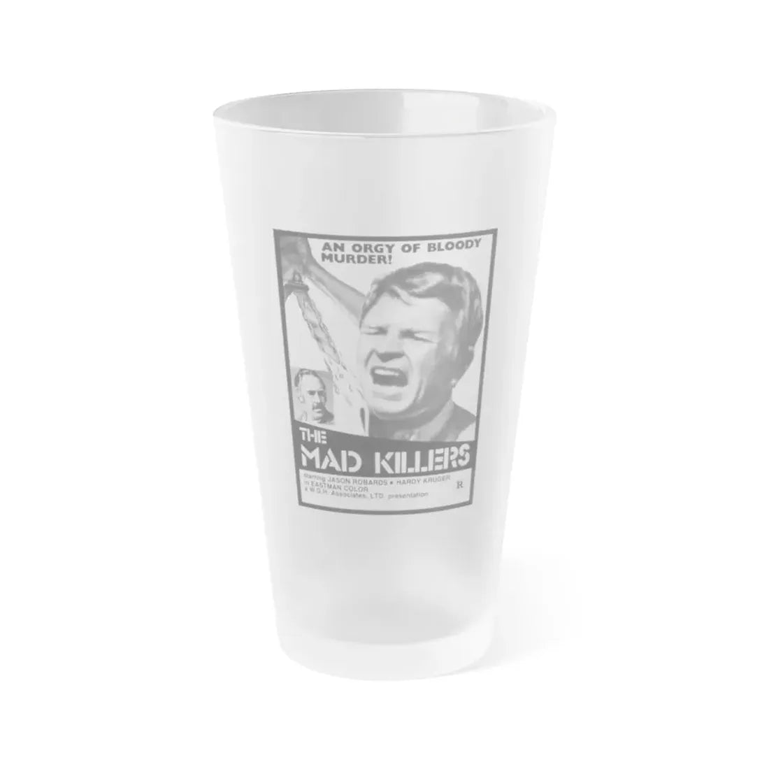 THE MAD KILLERS 1969 Movie Poster - Frosted Pint Glass 16oz Default Title - Go Mug Yourself