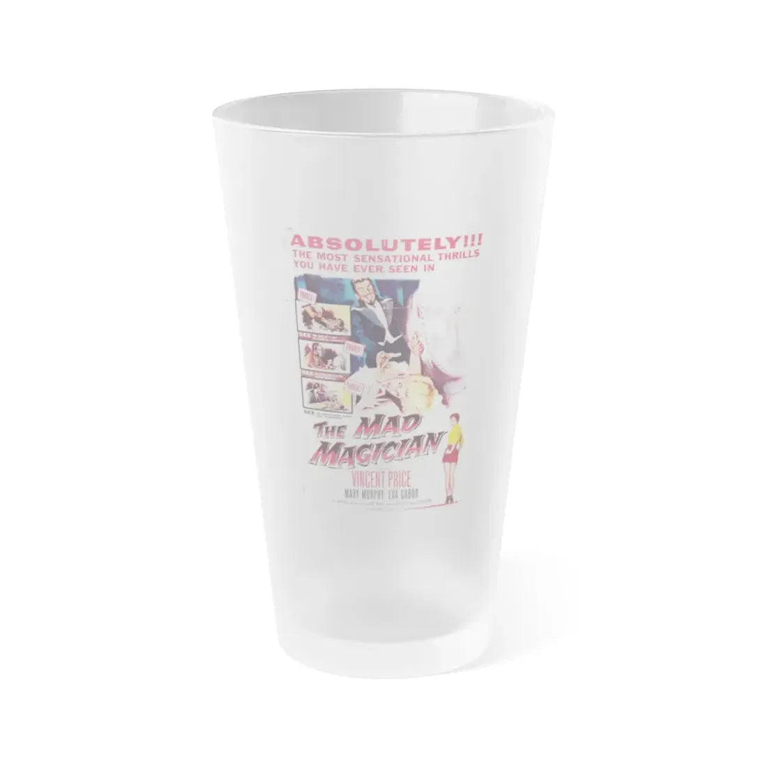 THE MAD MAGICIAN 1954 Movie Poster - Frosted Pint Glass 16oz Default Title - Go Mug Yourself