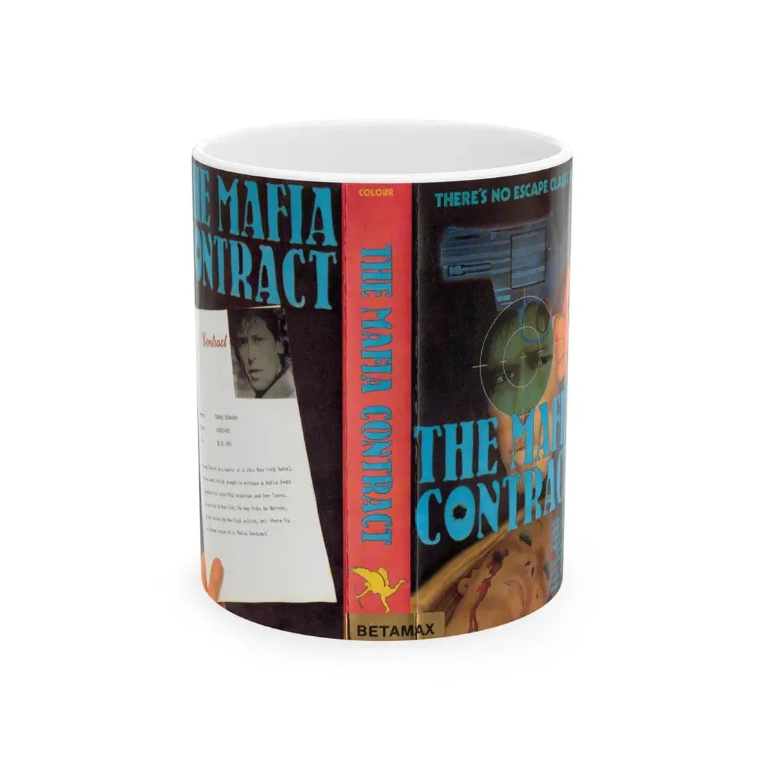 THE MAFIA CONTRACT (VHS COVER) - White Coffee Mug 11oz - Go Mug Yourself