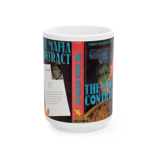 THE MAFIA CONTRACT (VHS COVER) - White Coffee Mug 15oz - Go Mug Yourself