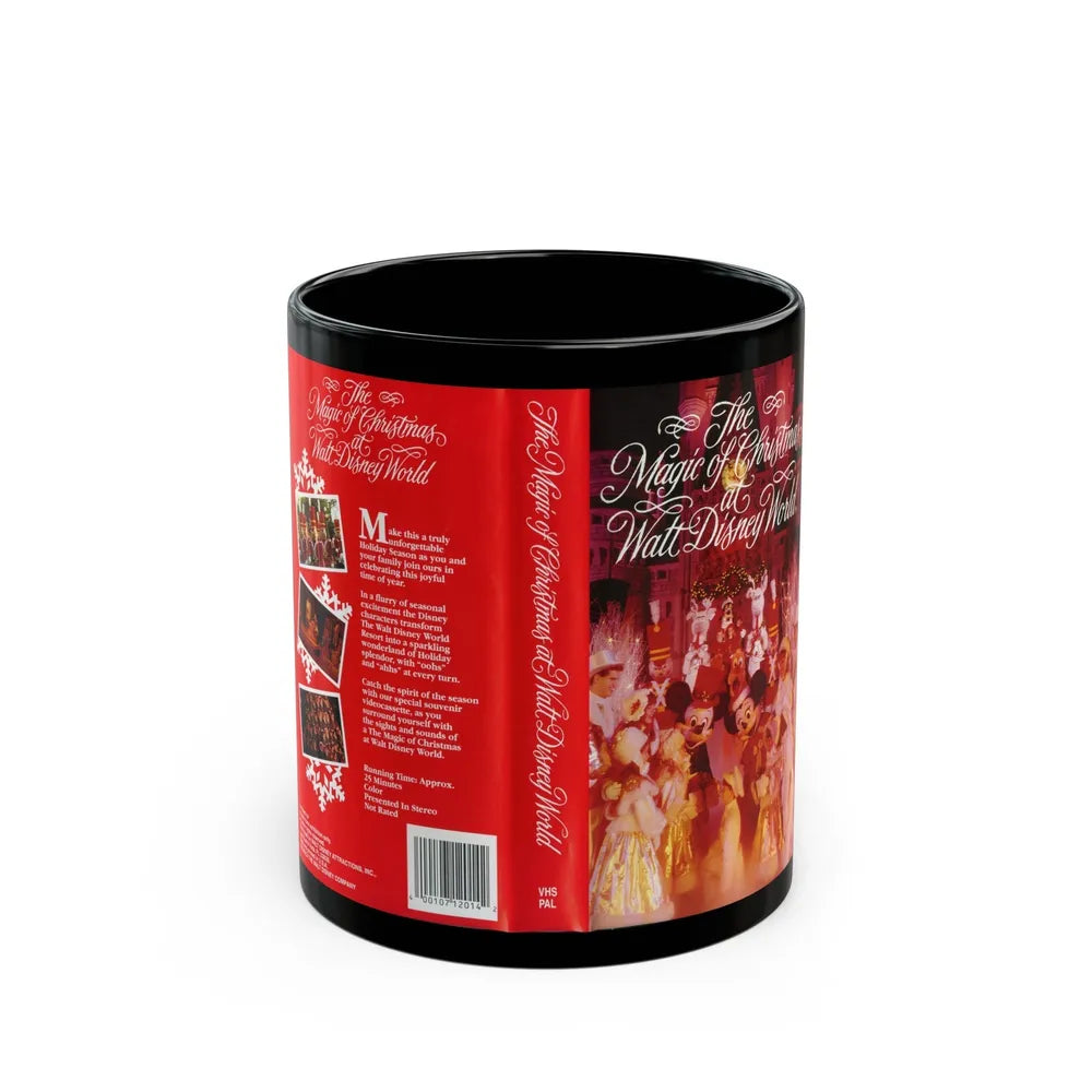 THE MAGIC OF CHRISTMAS AT WALT DISNEY WORLD (VHS COVER) - Black Coffee Mug-11oz-Go Mug Yourself