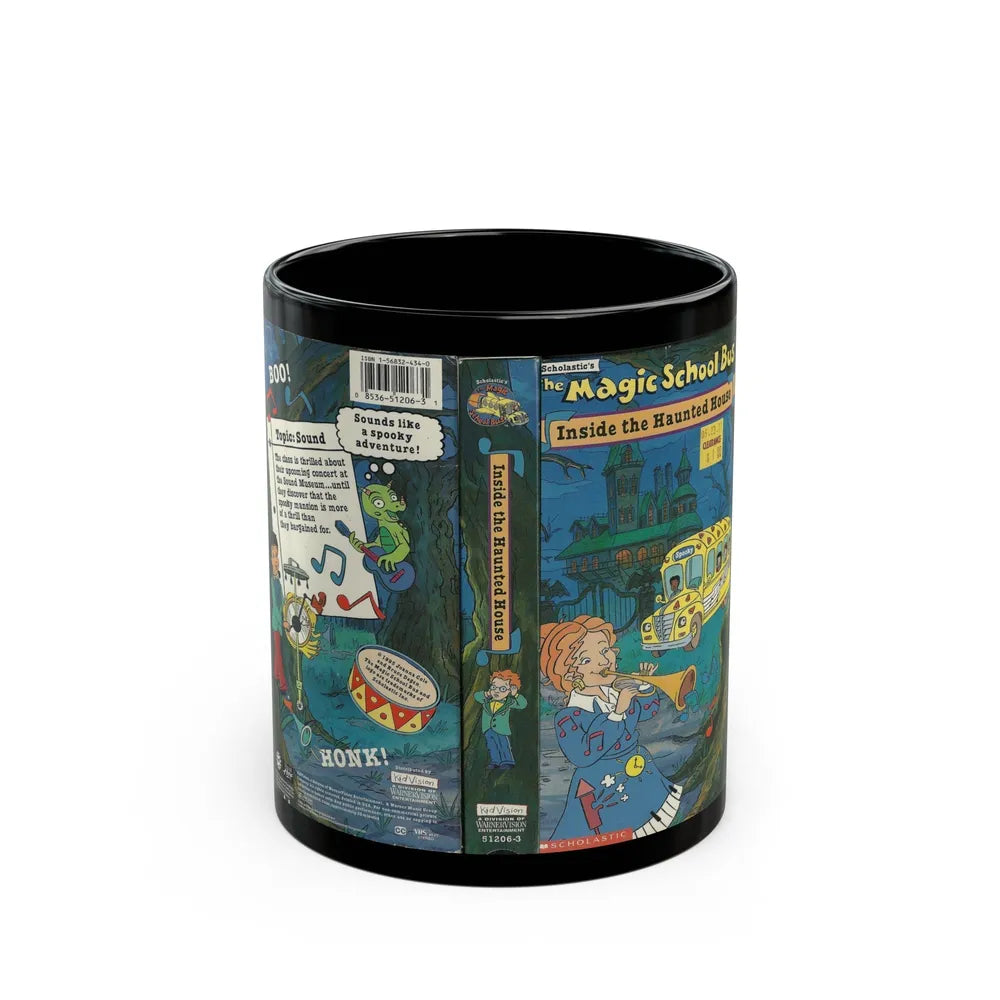 THE MAGIC SCHOOL BUS INSIDE THE HAUNTED HOUSE (VHS COVER) - Black Coffee Mug-11oz-Go Mug Yourself