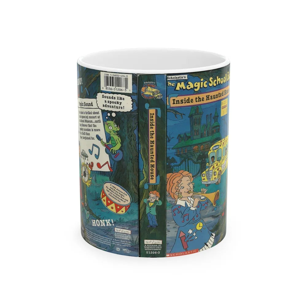 THE MAGIC SCHOOL BUS INSIDE THE HAUNTED HOUSE (VHS COVER) - White Coffee Mug-11oz-Go Mug Yourself