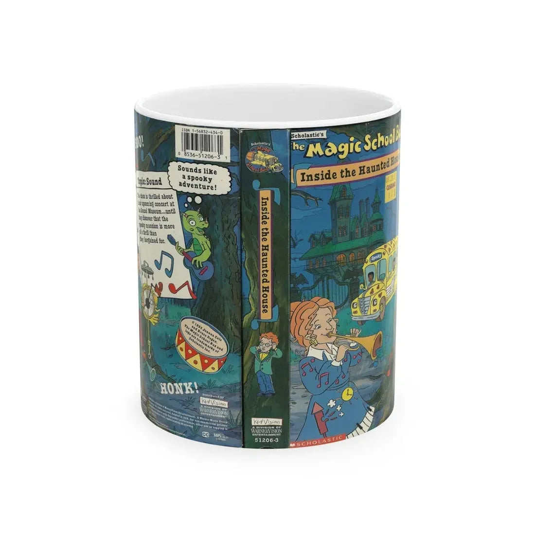 THE MAGIC SCHOOL BUS INSIDE THE HAUNTED HOUSE (VHS COVER) - White Coffee Mug 11oz - Go Mug Yourself