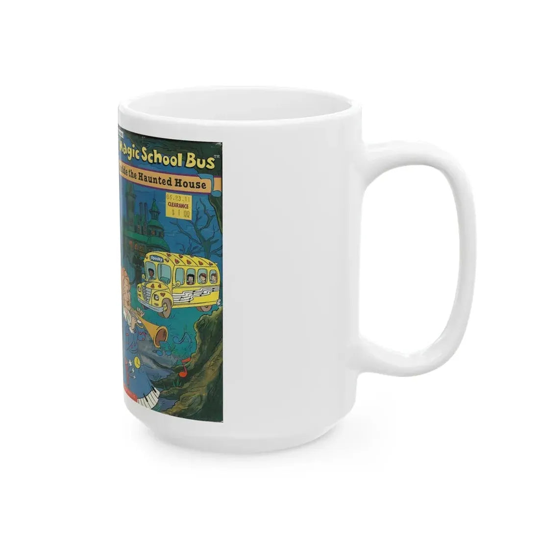 THE MAGIC SCHOOL BUS INSIDE THE HAUNTED HOUSE (VHS COVER) - White Coffee Mug - Go Mug Yourself