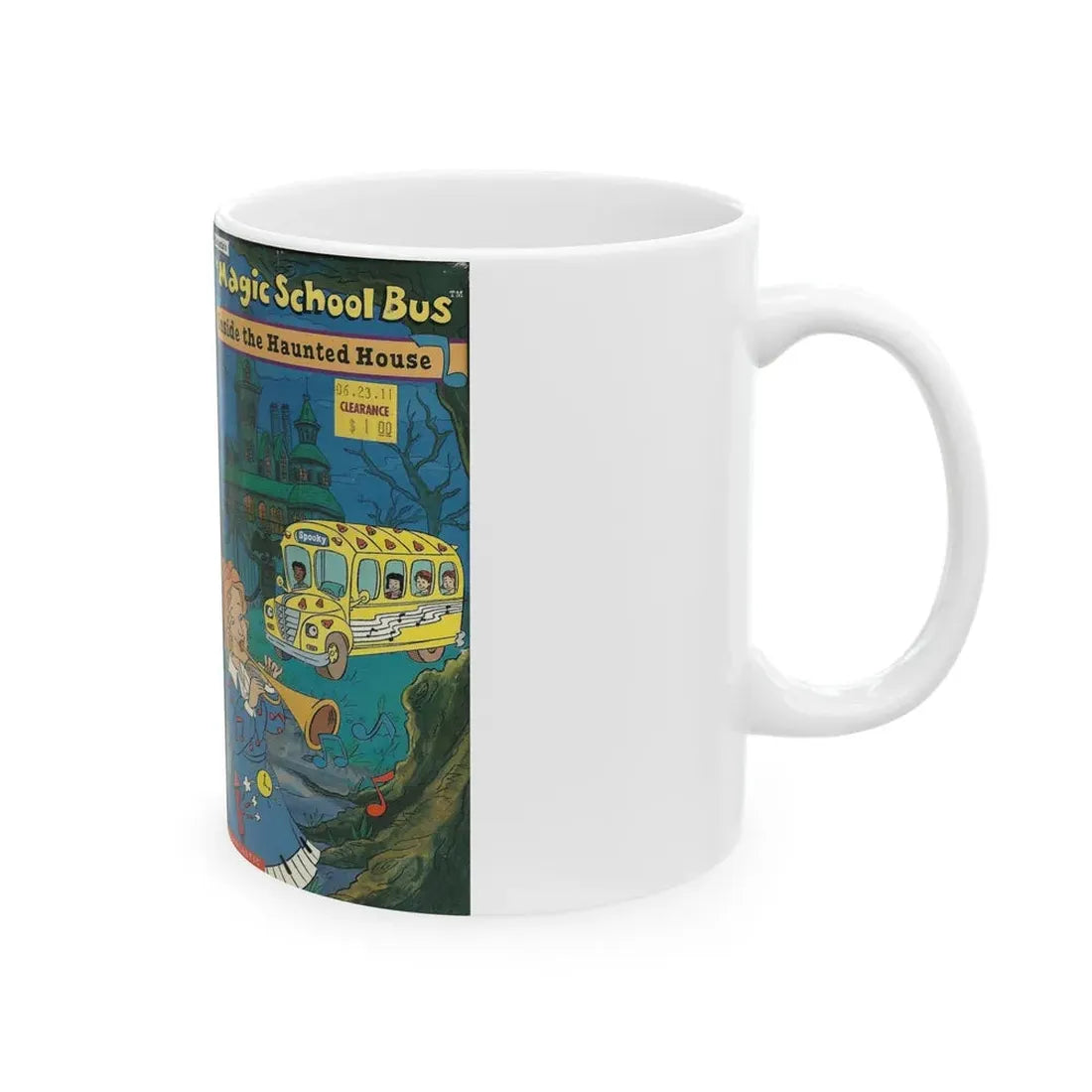 THE MAGIC SCHOOL BUS INSIDE THE HAUNTED HOUSE (VHS COVER) - White Coffee Mug - Go Mug Yourself