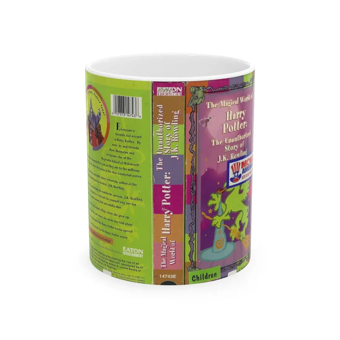 THE MAGICAL WORLD OF HARRY POTTER THE UNAUTHORIZED STORY OF JK ROWLING (VHS COVER) - White Coffee Mug 11oz - Go Mug Yourself