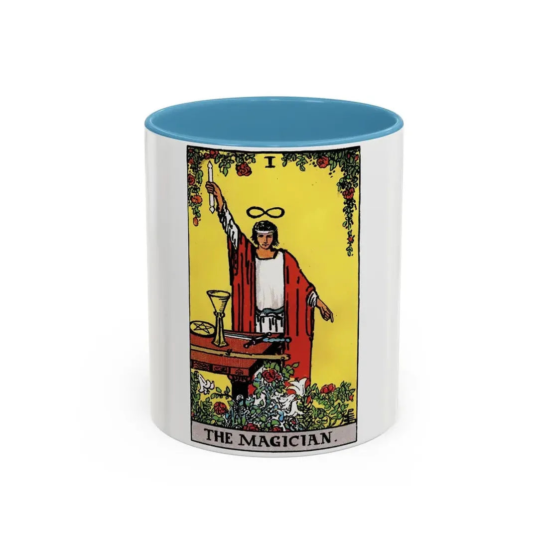 The Magician (Tarot Card) Accent Coffee Mug 11oz Light Blue - Go Mug Yourself