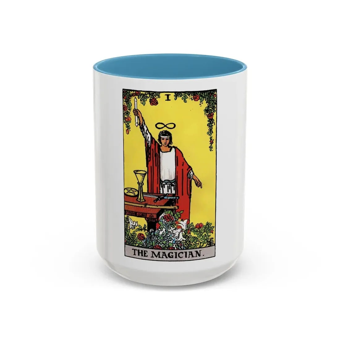 The Magician (Tarot Card) Accent Coffee Mug 15oz Light Blue - Go Mug Yourself