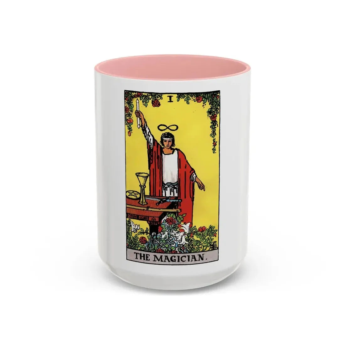 The Magician (Tarot Card) Accent Coffee Mug 15oz Pink - Go Mug Yourself