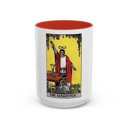 The Magician (Tarot Card) Accent Coffee Mug 15oz Red - Go Mug Yourself