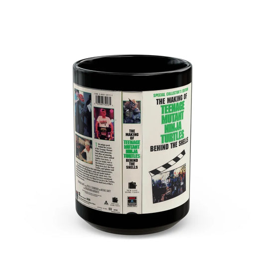 THE MAKING OF TEENAGE MUTANT NINJA TURTLES BEHIND THE SCENES (VHS COVER) - Black Coffee Mug-15oz-Go Mug Yourself