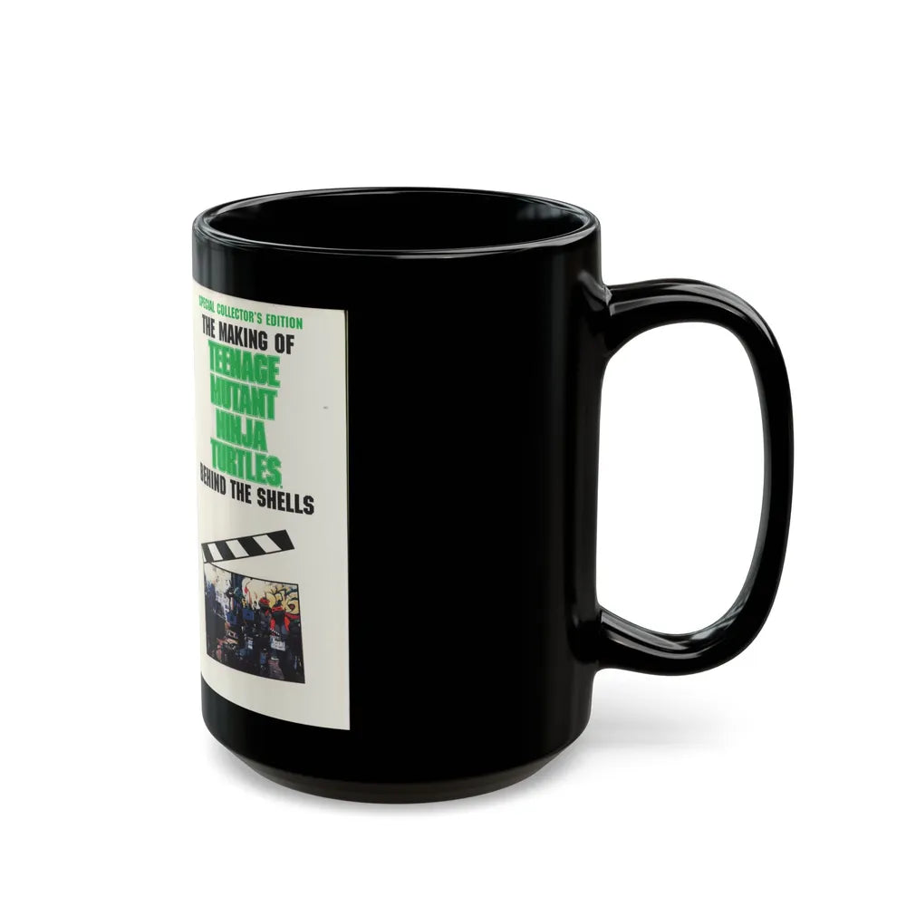 THE MAKING OF TEENAGE MUTANT NINJA TURTLES BEHIND THE SCENES (VHS COVER) - Black Coffee Mug-Go Mug Yourself