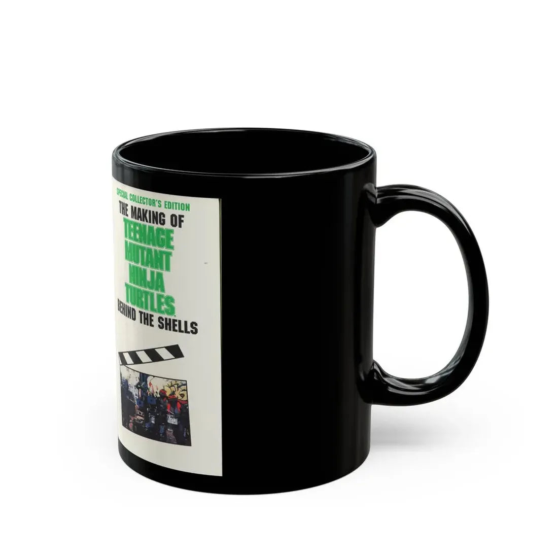 THE MAKING OF TEENAGE MUTANT NINJA TURTLES BEHIND THE SCENES (VHS COVER) - Black Coffee Mug - Go Mug Yourself