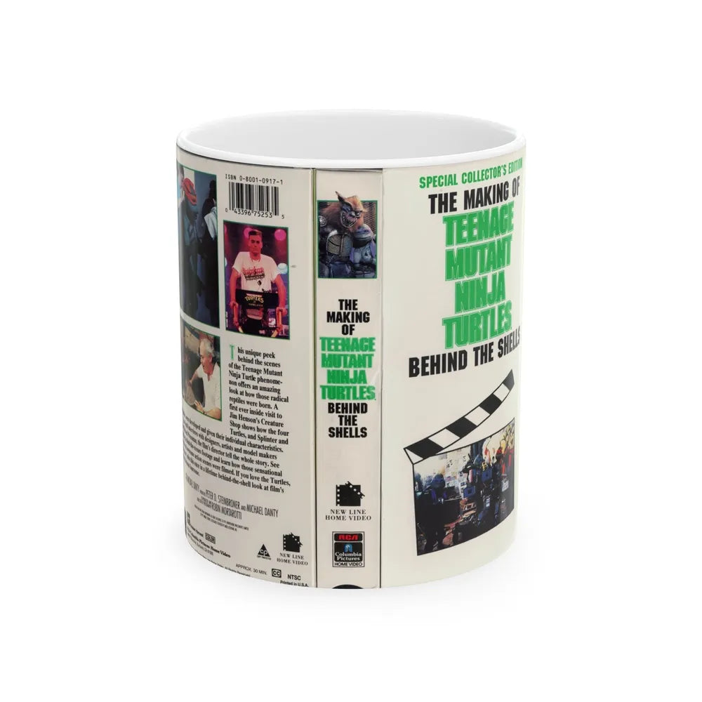 THE MAKING OF TEENAGE MUTANT NINJA TURTLES BEHIND THE SCENES (VHS COVER) - White Coffee Mug-11oz-Go Mug Yourself