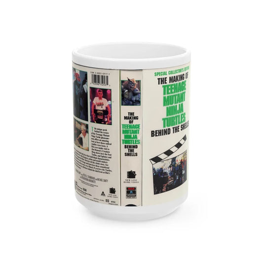 THE MAKING OF TEENAGE MUTANT NINJA TURTLES BEHIND THE SCENES (VHS COVER) - White Coffee Mug-15oz-Go Mug Yourself