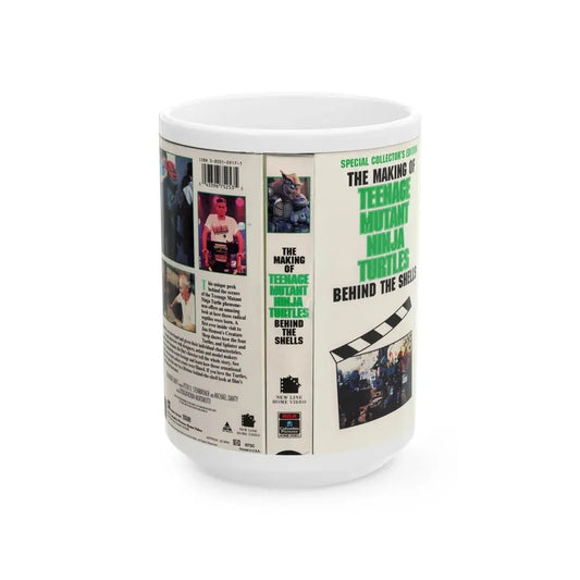 THE MAKING OF TEENAGE MUTANT NINJA TURTLES BEHIND THE SCENES (VHS COVER) - White Coffee Mug 15oz - Go Mug Yourself