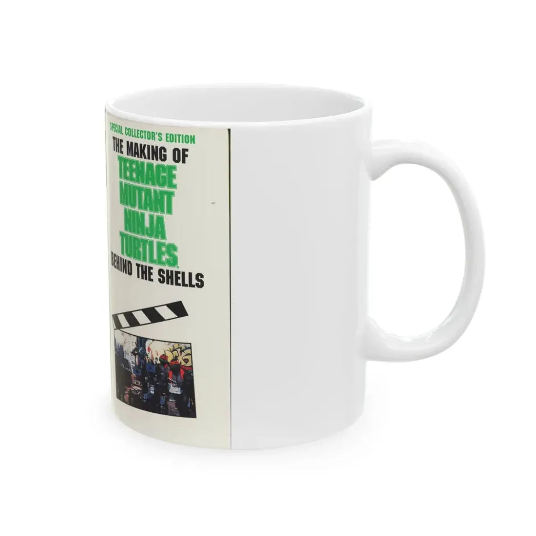 THE MAKING OF TEENAGE MUTANT NINJA TURTLES BEHIND THE SCENES (VHS COVER) - White Coffee Mug - Go Mug Yourself