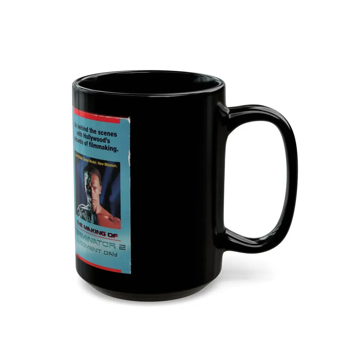 THE MAKING OF TERMINATOR 2 JUDGMENT DAY (VHS COVER) - Black Coffee Mug - Go Mug Yourself