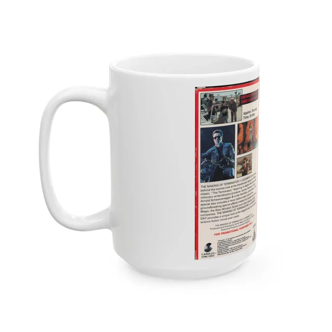 THE MAKING OF TERMINATOR 2 JUDGMENT DAY (VHS COVER) - White Coffee Mug - Go Mug Yourself