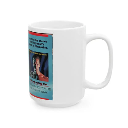 THE MAKING OF TERMINATOR 2 JUDGMENT DAY (VHS COVER) - White Coffee Mug - Go Mug Yourself