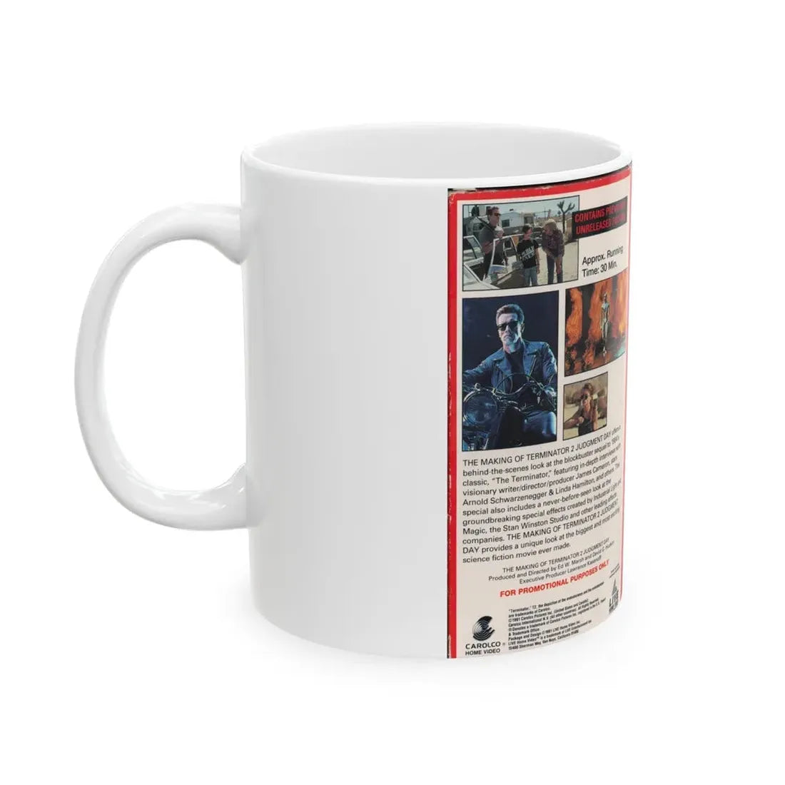 THE MAKING OF TERMINATOR 2 JUDGMENT DAY (VHS COVER) - White Coffee Mug - Go Mug Yourself