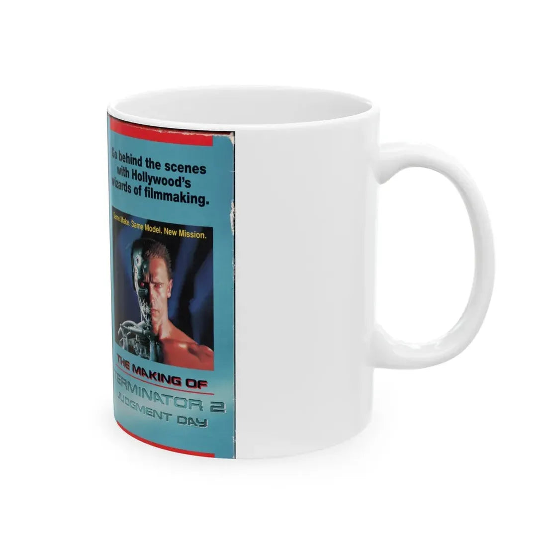 THE MAKING OF TERMINATOR 2 JUDGMENT DAY (VHS COVER) - White Coffee Mug - Go Mug Yourself