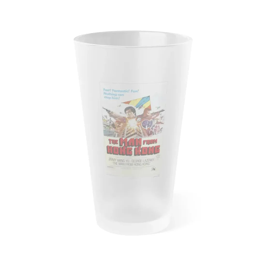 THE MAN FROM HONG KONG 1975 Movie Poster - Frosted Pint Glass 16oz Default Title - Go Mug Yourself