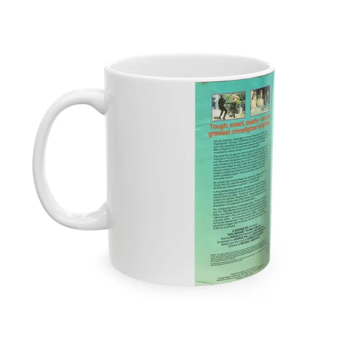 THE MAN OF BRONZE DOC SAVAGE (VHS COVER) - White Coffee Mug - Go Mug Yourself