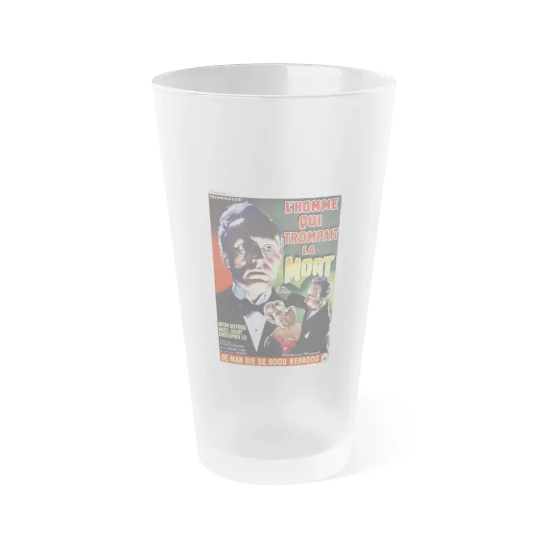 THE MAN WHO COULD CHEAT DEATH (BELGIAN) 1959 Movie Poster - Frosted Pint Glass 16oz Default Title - Go Mug Yourself
