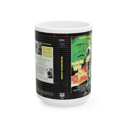 THE MAN WHO FELL TO EARTH (VHS COVER) - White Coffee Mug 15oz - Go Mug Yourself