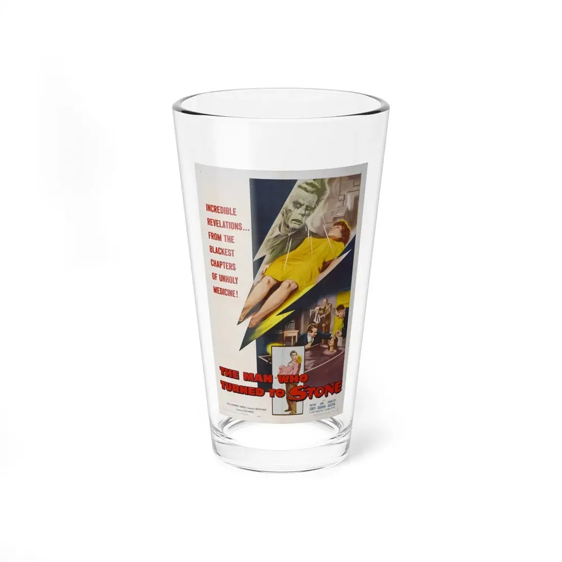 THE MAN WHO TURNED TO STONE 1957 Movie Poster - Pint Glass 16oz 16oz - Go Mug Yourself