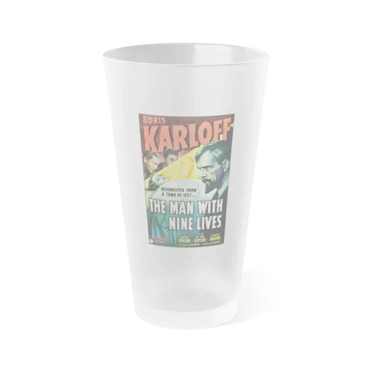 THE MAN WITH NINE LIVES 1940 Movie Poster - Frosted Pint Glass 16oz 16oz Frosted - Go Mug Yourself