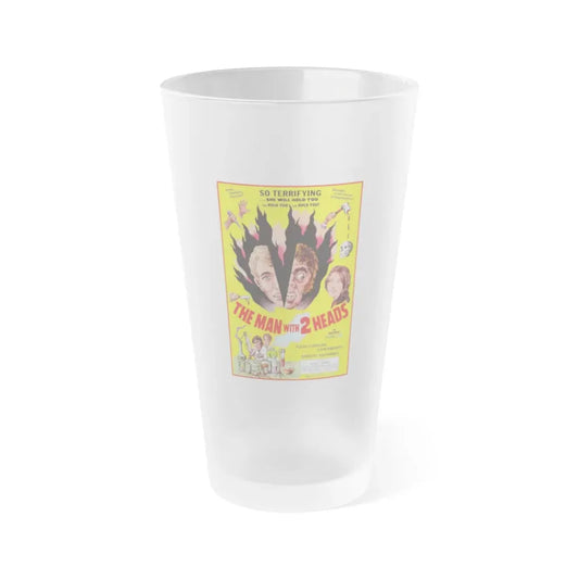 THE MAN WITH TWO HEADS 1972 Movie Poster - Frosted Pint Glass 16oz 16oz Frosted - Go Mug Yourself
