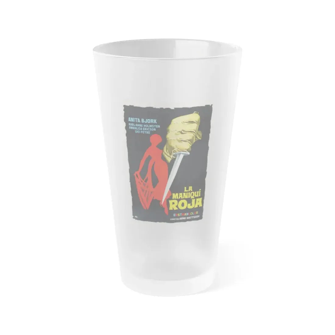 THE MANNEQUIN IN RED 1958 Movie Poster - Frosted Pint Glass 16oz 16oz Frosted - Go Mug Yourself