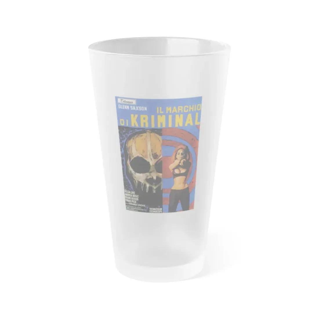 THE MARK OF KRIMINAL 1968 Movie Poster - Frosted Pint Glass 16oz 16oz Frosted - Go Mug Yourself
