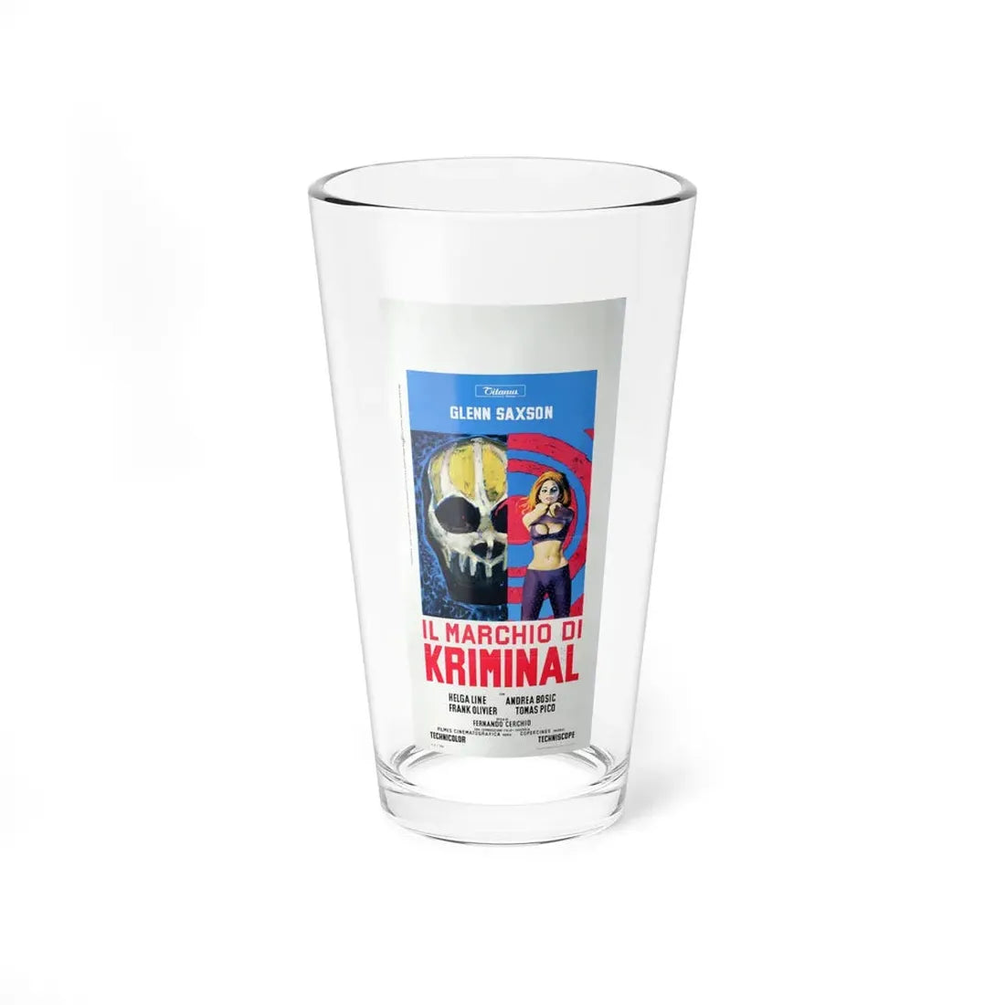 THE MARK OF KRIMINAL (ITALIAN) 1968 Movie Poster - Pint Glass 16oz 16oz - Go Mug Yourself