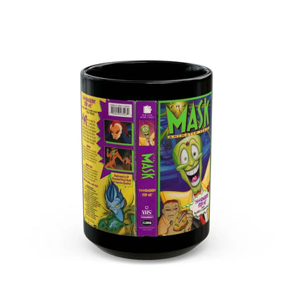 THE MASK ANIMATED SERIES S S S SOMEBODY STOP ME (VHS COVER) - Black Coffee Mug 15oz - Go Mug Yourself