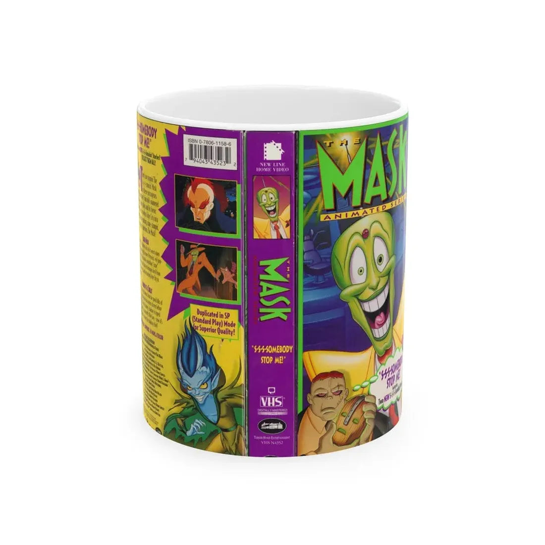 THE MASK ANIMATED SERIES S S S SOMEBODY STOP ME (VHS COVER) - White Coffee Mug 11oz - Go Mug Yourself