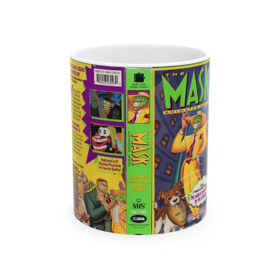 THE MASK ANIMATED SERIES (VHS COVER) - White Coffee Mug 11oz - Go Mug Yourself