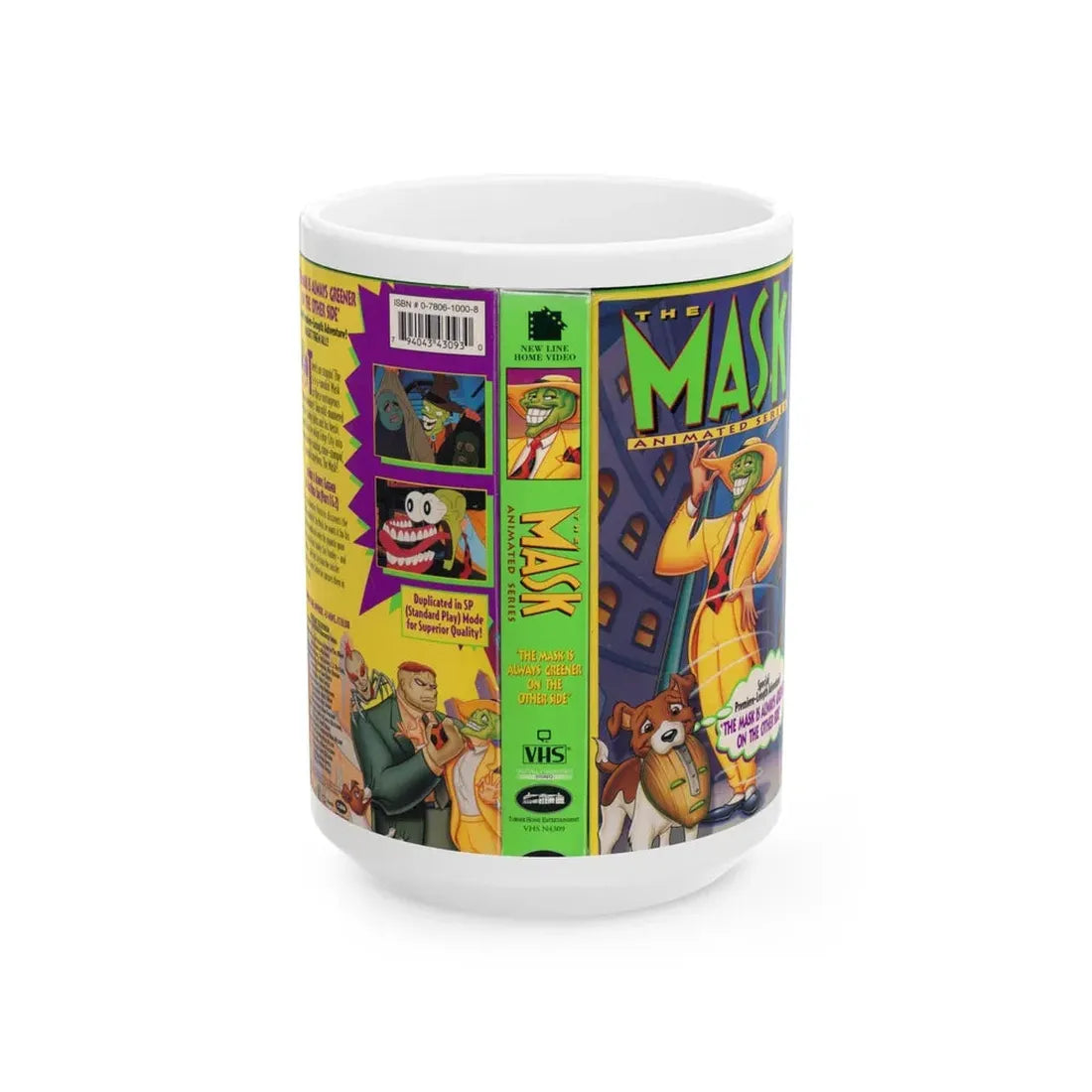 THE MASK ANIMATED SERIES (VHS COVER) - White Coffee Mug 15oz - Go Mug Yourself