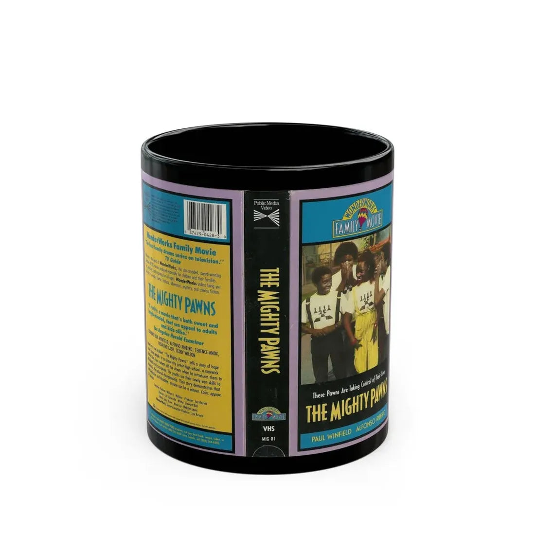 THE MIGHTY PAWNS WONDERWORKS FAMILY MOVIE PAUL WINFIELD ALFONSO RIBEIRO (VHS COVER) - Black Coffee Mug 11oz - Go Mug Yourself