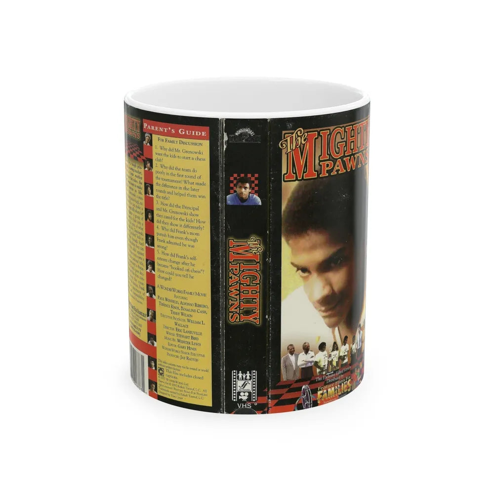 THE MIGHTY PAWNS WONDERWORKS FAMILY MOVIE (VHS COVER) - White Coffee Mug-11oz-Go Mug Yourself