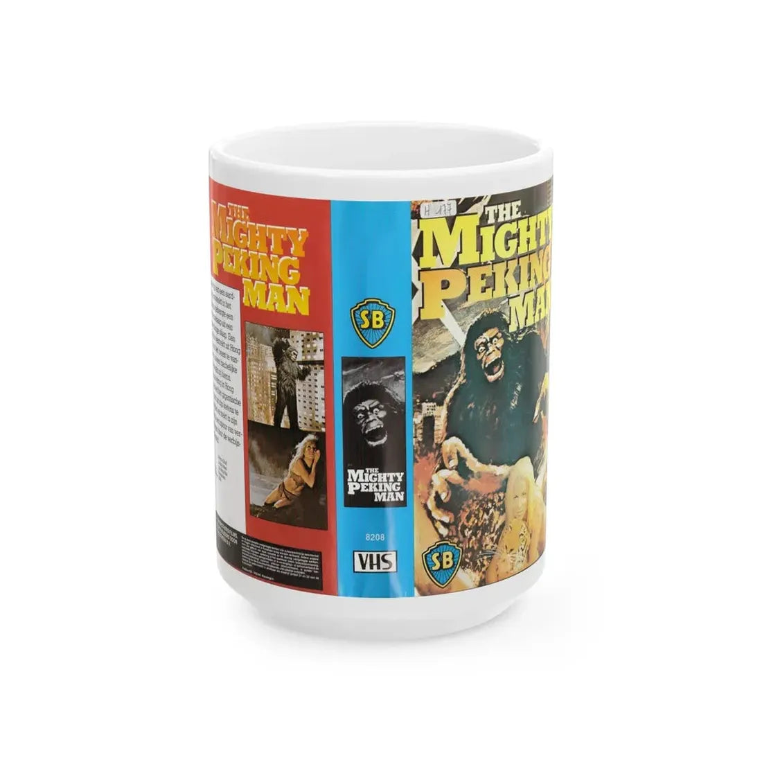 THE MIGHTY PEKING MAN (VHS COVER) - White Coffee Mug 15oz - Go Mug Yourself