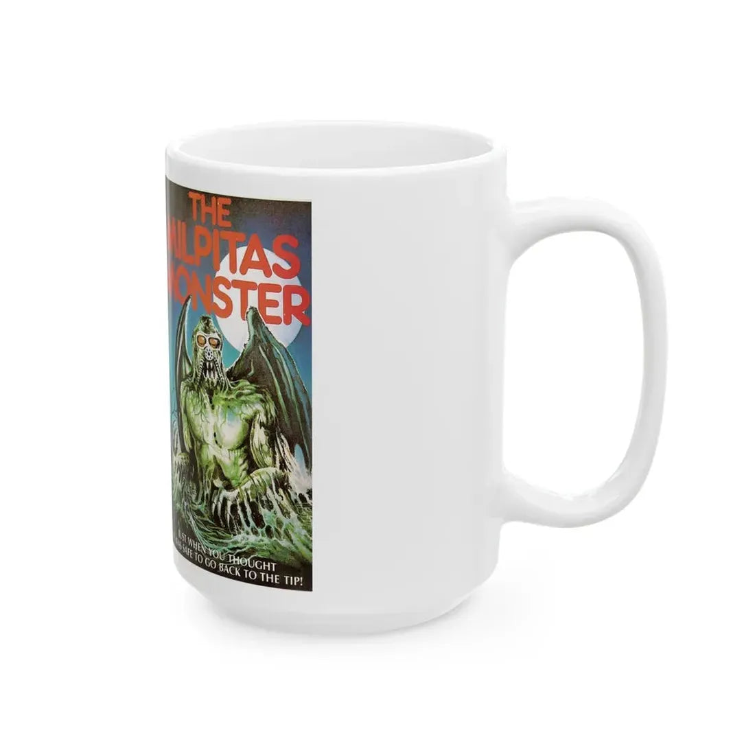 THE MILPITAS MONSTER (VHS COVER) - White Coffee Mug - Go Mug Yourself