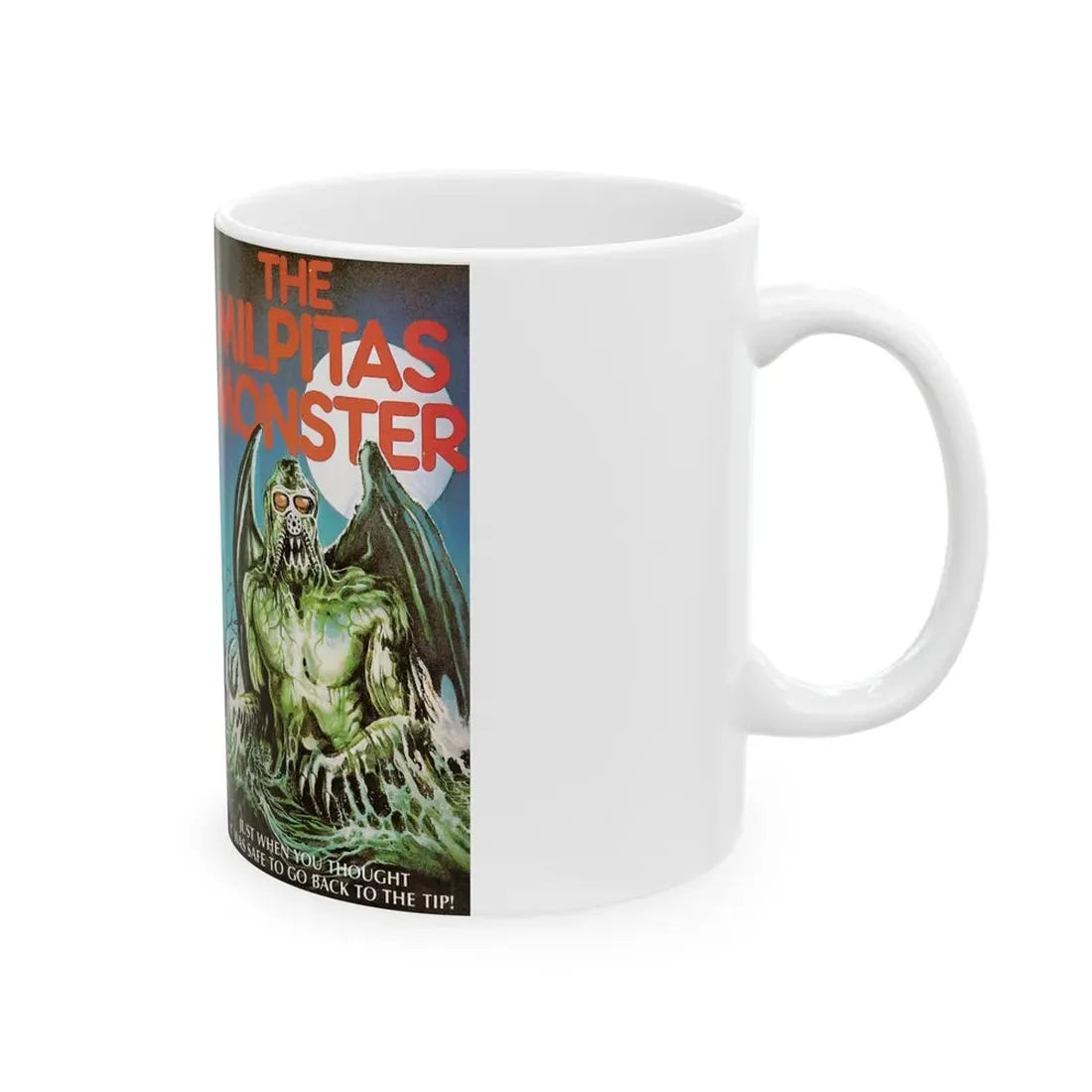 THE MILPITAS MONSTER (VHS COVER) - White Coffee Mug - Go Mug Yourself